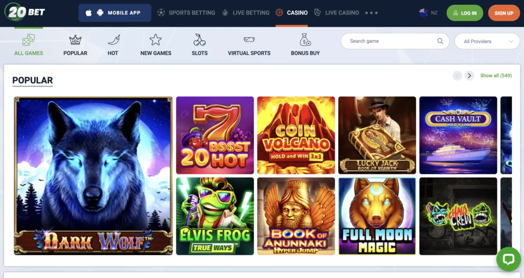 20bet UI